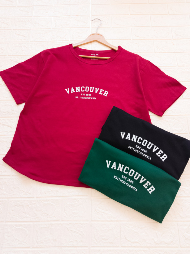 تیشرت اسپرت زنانه طرح VANCOUVER – پنبهای، فیت آزاد، مدل ترندی