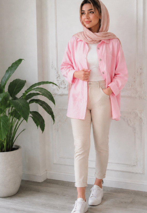 مانتو شکت کتان اسپرت دخترانه (مدل CHIC)